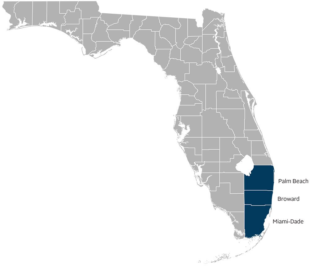 AmeriHealth Caritas Next Florida Coverage includes Palm Beach, Broward & Miami-Dade County